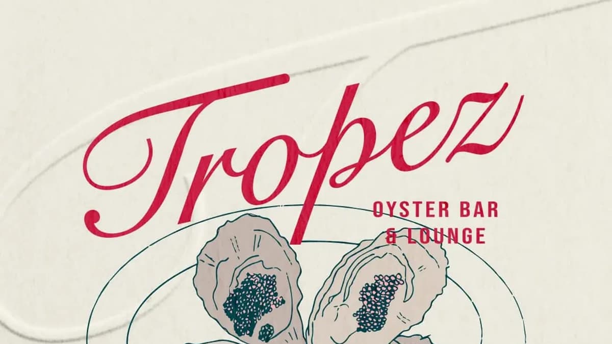 Tropez oyster bar & lounge with illustrated oysters