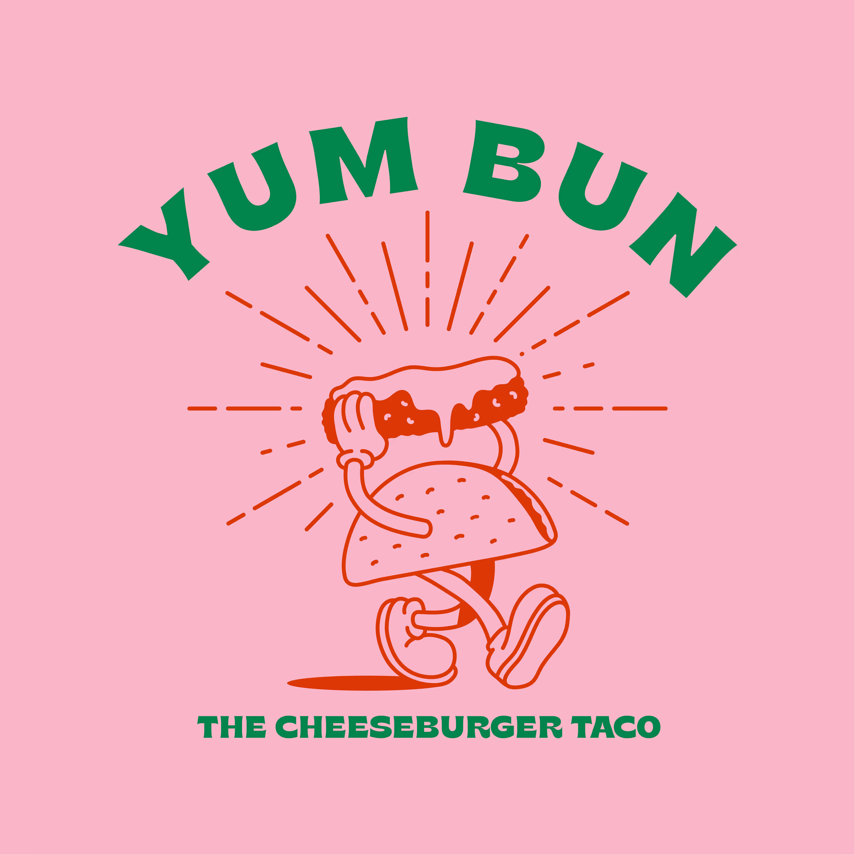 Yum Bun - The Cheeseburger Taco – Hospitality & Travel identity by wooo.designs