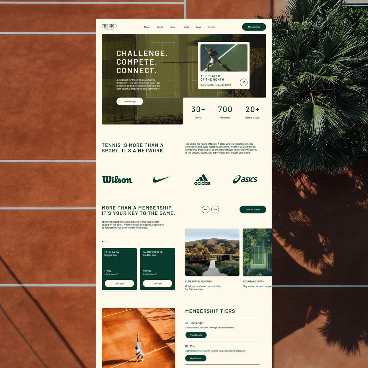 THE GRID Tennis Club – Sport & Outdoor identity by Creativeedge